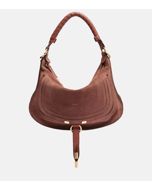 Chloé Brown Marcie Small Suede Shoulder Bag