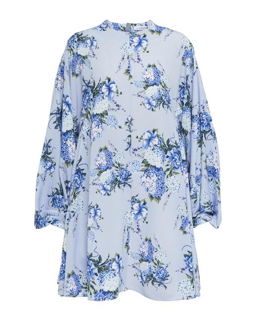 Emilia Wickstead Synthetic Nova Floral Minidress in Blue | Lyst