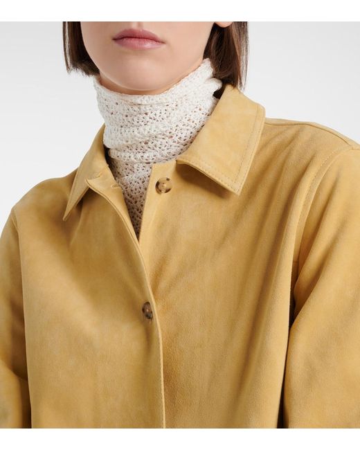 Totême  Yellow Hemdjacke aus Veloursleder