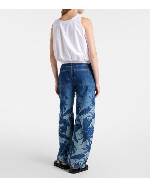 Loewe Blue Paula's Ibiza Printed Barrel-Leg Jeans