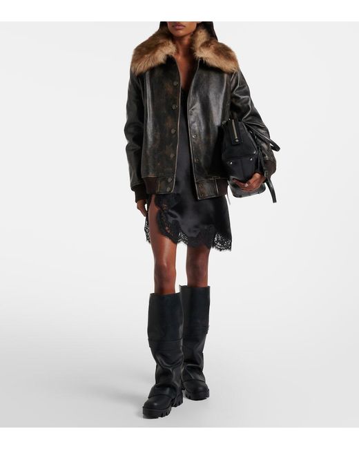 Dolce & Gabbana Black Leather Biker Boots