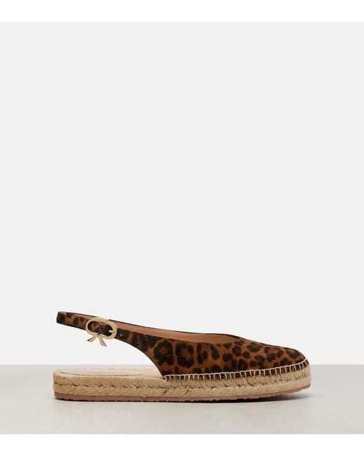 Gianvito Rossi Brown Paz Suede Slingback Espadrilles