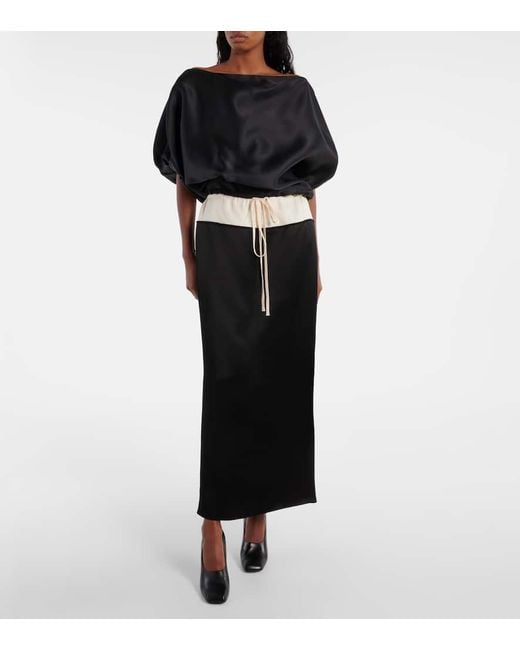 Top Niles De Gazar De Seda Khaite de color Black
