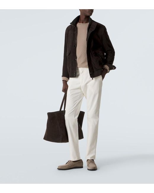 Brioni White Leather Derby Shoes for men