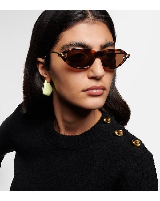 Bottega Veneta Brown Cat-Eye Sunglasses