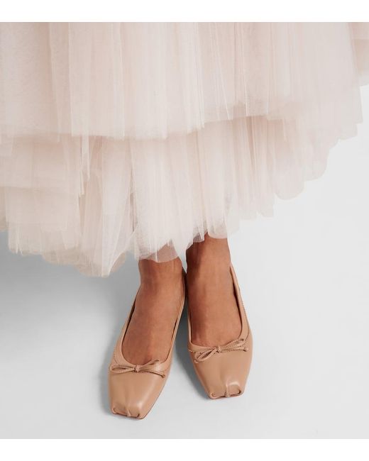 Christian Louboutin Brown Ballerinas Mamadrague Aus Leder