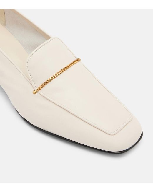 Herbert Levine White Fair And Square Leather Loafer Pumps