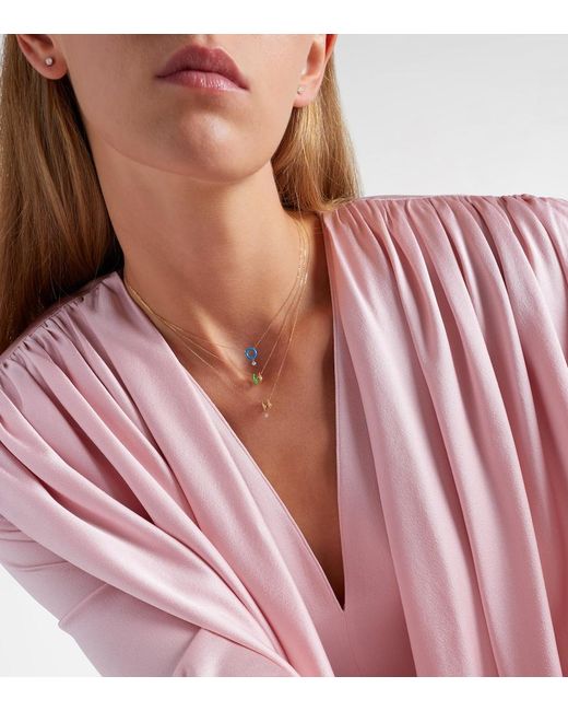 PERSÉE White 18Kt Necklace With Diamonds And Enamel