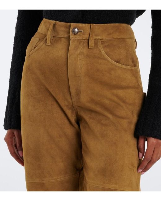Altuzarra Natural Mills Suede Straight Pants