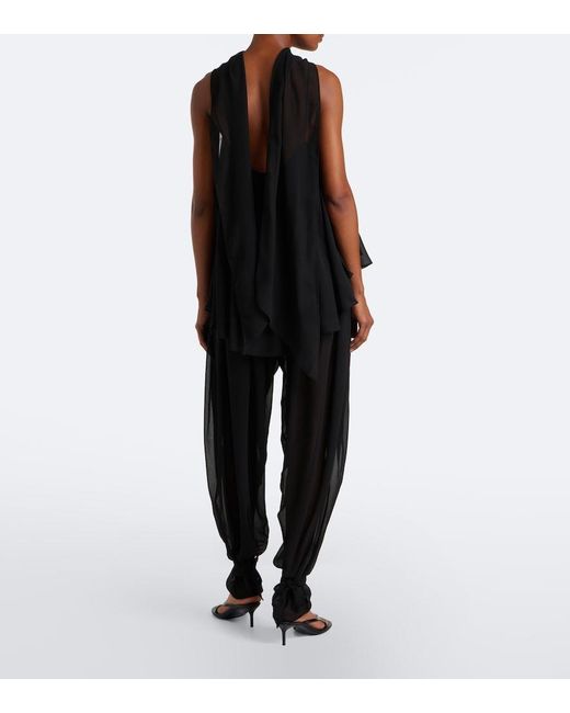 De La Vali Black Ines Chiffon Balloon Pants