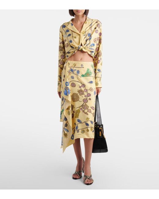 Versace Metallic Printed Silk Twill Shirt