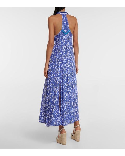 Poupette Blue Nava Floral Maxi Dress