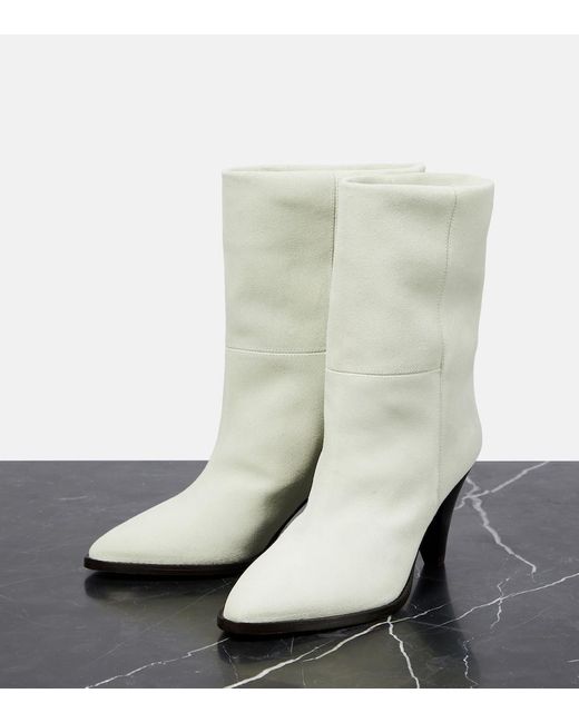 Isabel Marant White Rouxa Suede Ankle Boots