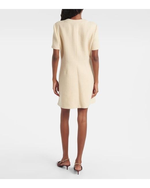 Gucci Natural Minikleid Aus Tweed Aus Einer Wollmischung