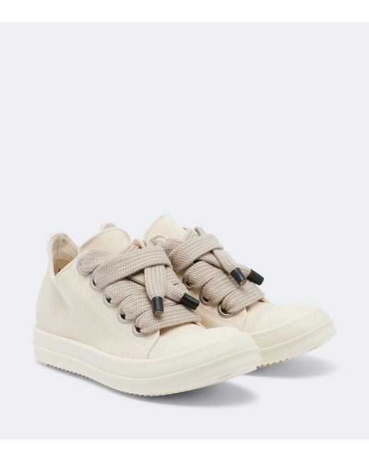 Rick Owens White Drkshdw Jumbolace Denim Sneakers
