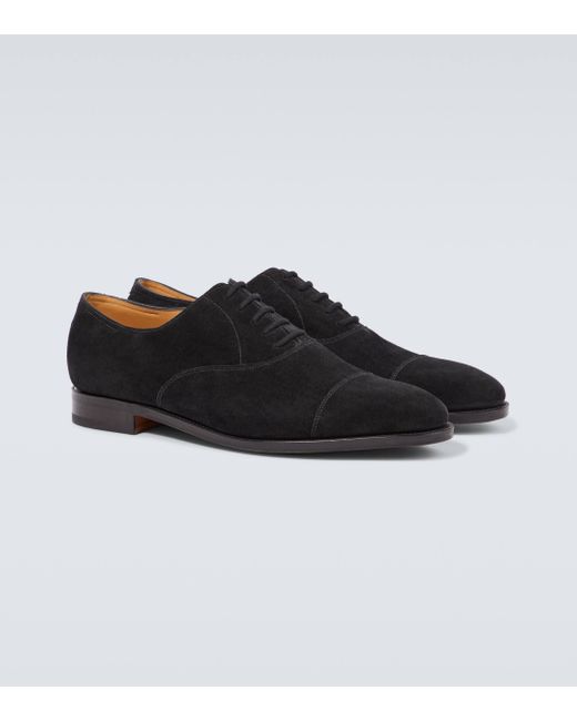 John Lobb Black City Ii Suede Derby Shoes for men