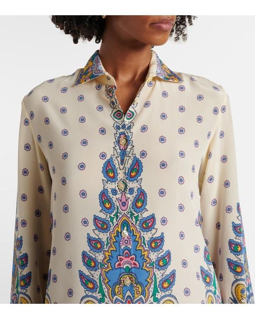 Camisa De Seda Estampada Etro de color White