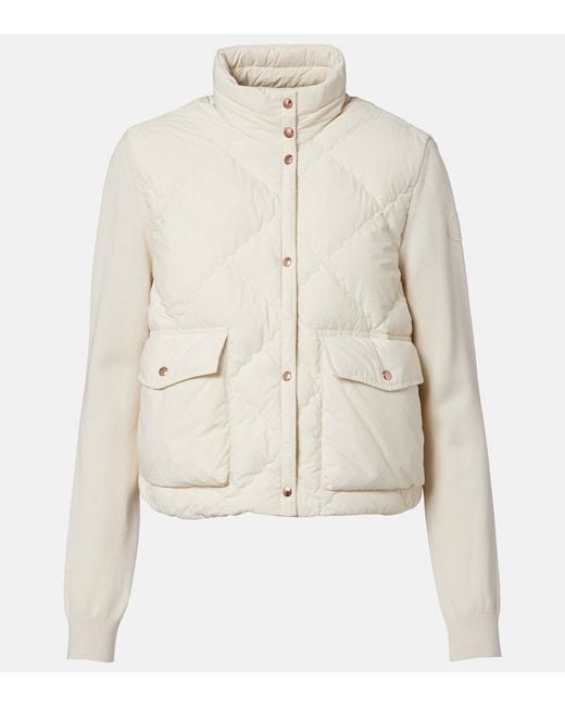Moncler Natural Down-Paneled Cardigan