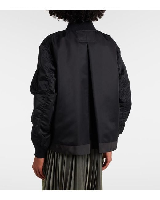 Sacai Black Nylon Bomber Jacket