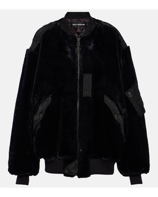 Veste bomber en fourrure synthetique Junya Watanabe en coloris Black