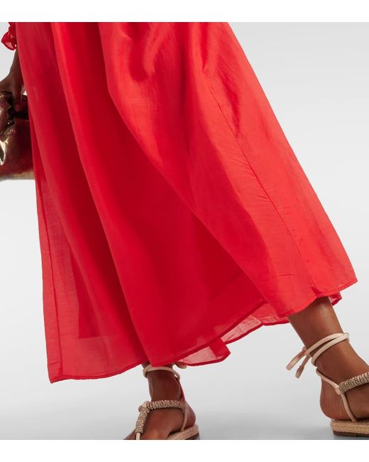 Velvet Red Mariela Cotton And Silk Maxi Skirt