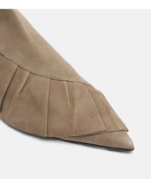 J.W. Anderson Brown Ruffled Suede Ankle Boots