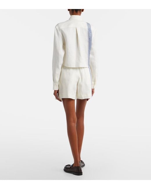 J.W. Anderson White Linen Shorts