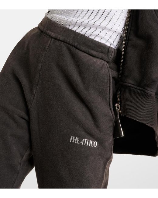 The Attico Gray Penny Logo Cotton Sweatpants