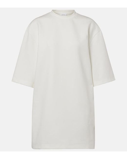 Wardrobe NYC White Cotton-Blend T-Shirt Dress