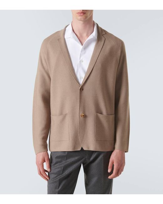 Lardini Natural Knitted Wool, Silk And Cashmere Blazer for men