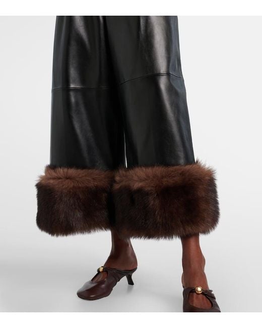 Loewe Black Weite Hose Aus Leder