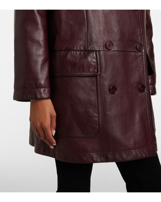 Chloé Red Leather Coat