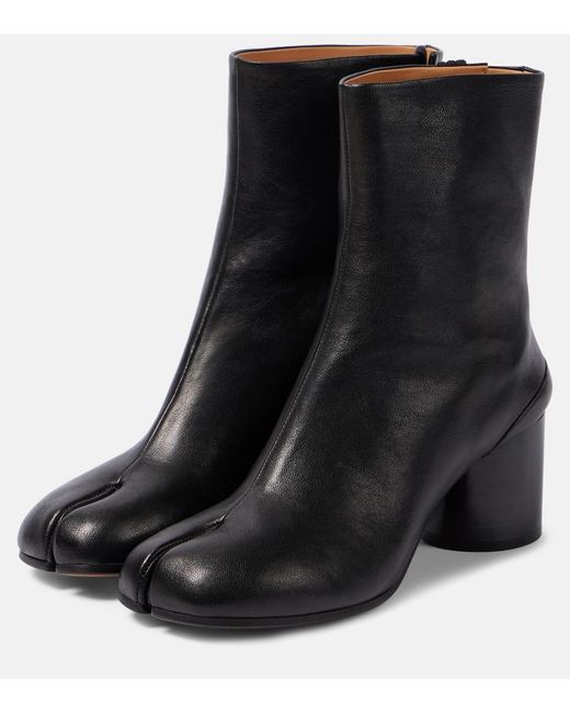 Maison Margiela Black Tabi 60 Leather Ankle Boots