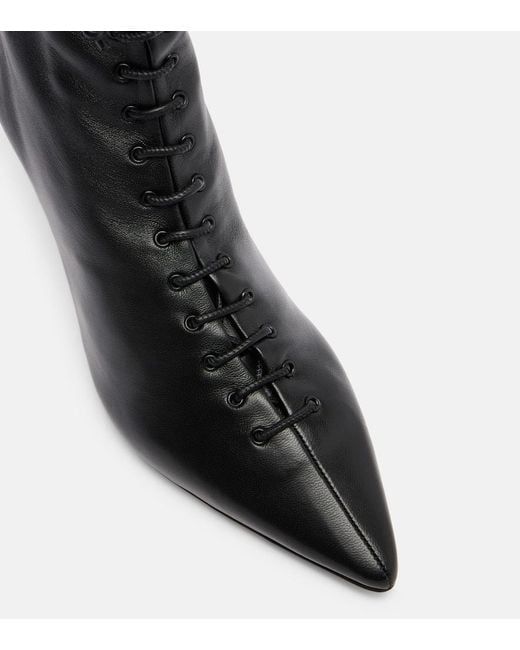 Jacquemus Black Leather Ankle Boots