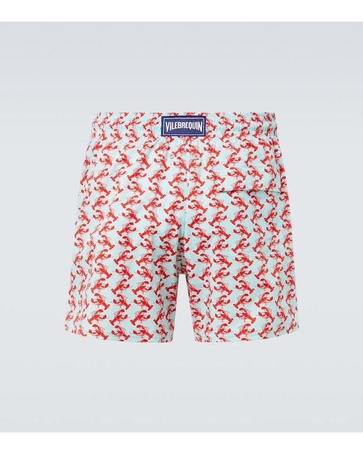Vilebrequin Red Moorise Printed Swim Trunks for men