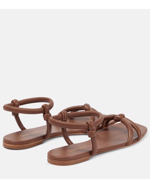 Gianvito Rossi Brown Juno Leather Sandals