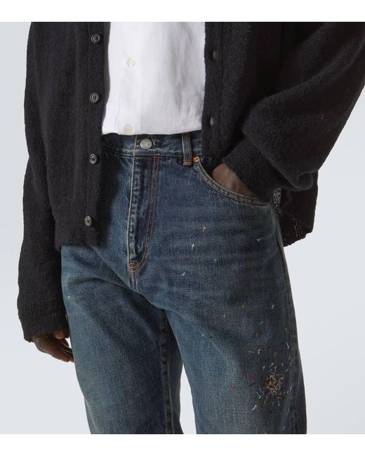 Undercover Blue Painter Straight Jeans for men