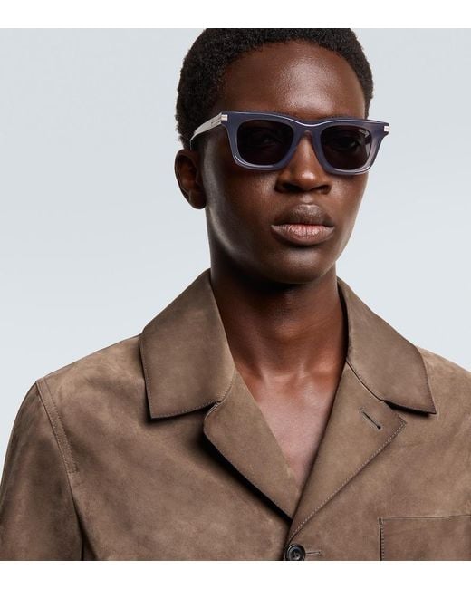 Zegna Blue Rectangular Sunglasses for men