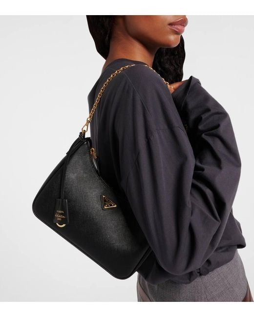 Prada Black Re-Edition 2005 Small Leather Shoulder Bag