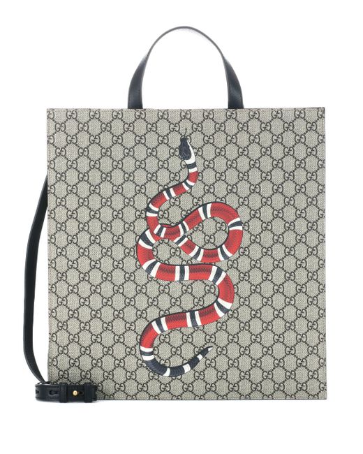 Gucci Natural GG Supreme Kingsnake Tote