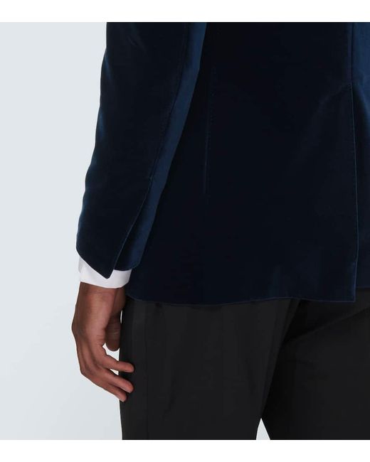 Tom Ford Smokingjacke Atticus Aus Baumwollsamt in Blue für Herren