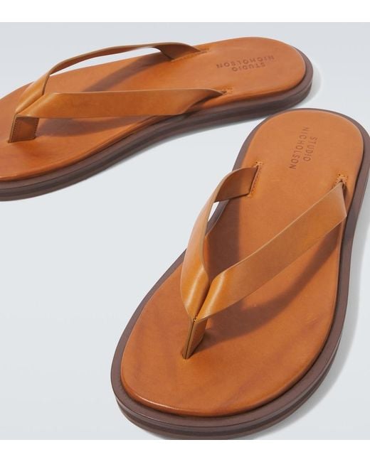 Studio Nicholson Brown Curren Leather Thong Sandals for men