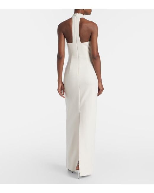 Rebecca Vallance White Starlight Embellished Halterneck Gown