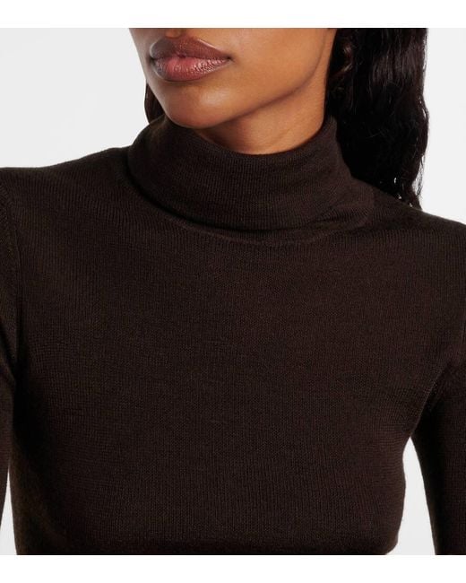 Frankie Shop Black Utica Thin Wool And Silk Turtleneck Sweater