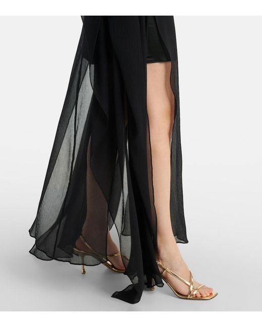 Taller Marmo Black Lanzarote Garden Crepe Chiffon Kaftan