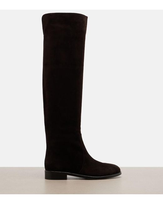 Gianvito Rossi Black Zayne Suede Knee-High Boots