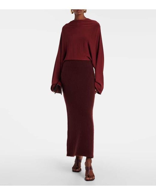 AYA MUSE Red Pine Caped Maxi Dress