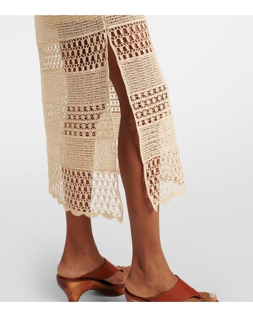 Zimmermann Natural Wanderlust Sun Crochet Cotton-Blend Midi Dress