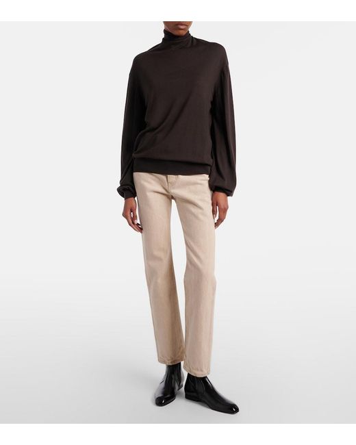 Khaite Natural Finley Cropped Straight Jeans