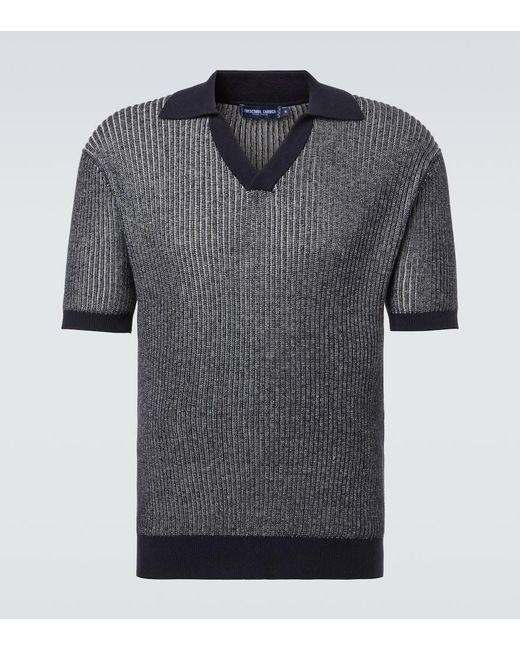 Frescobol Carioca Gray Rino Cotton And Cashmere Polo Shirt for men